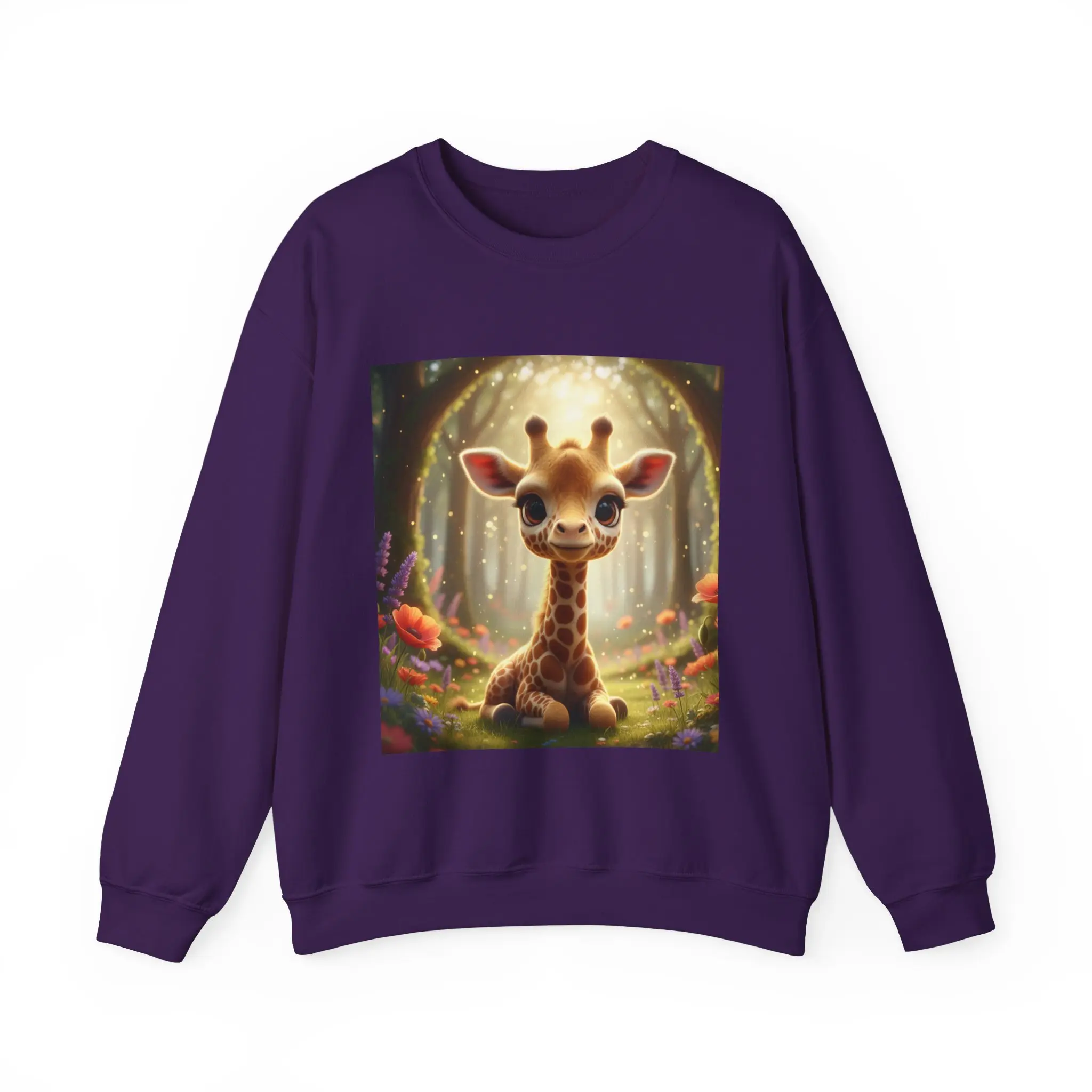 Cute Baby Giraffe Illustration Sweatshirt | Woodland Fantasy