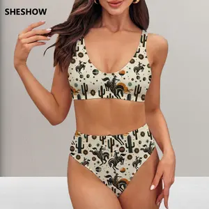 SHESHOW Cowboy Bucking Space Bronco Bikini Set For Women