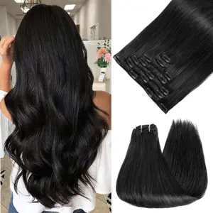 Kookastyle Clip in Hair Extensions Real Human Hair, Human Hair Extensions Clip ins for Women, Natural Human Hair, 20inch 120g 7Pcs