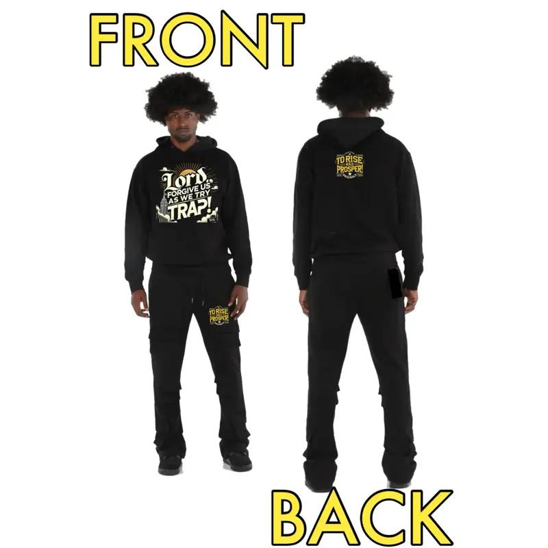 TRAP Star Originals: ‘LORD, Forgive us as we try TRAP!‘ Hoodies and Stacked Flare TRAP Fleece Suits