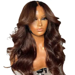 Lace Front Wig Long Middle Part Body Wave Natural Looking Heat Resistant Full Wig