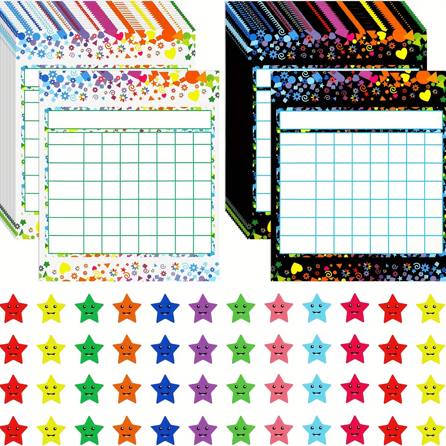 80 Pack Reward Chart, Incentive Chart Behavior Chart, 2 Designs with 2160 Star Sticker, Chore Chart, Sticker Chart, Sticker Packs, School Supplies, Classroom Prize Supplies, Classroom Supplies Charts