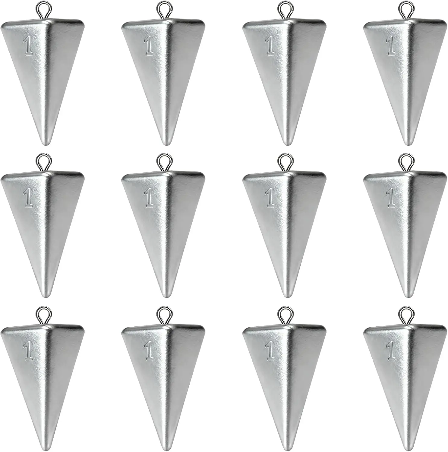 Pyramid Sinkers Fishing Weights Assortment 1Oz-4Oz, Surf Casting Sinkers for Saltwater Beach Fishing, Triangle Lead Weights anti Roll Strong Hold Proximitck