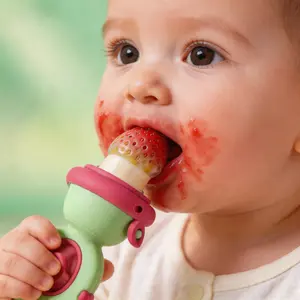 Fruit eating aid, food-grade, chewable, suitable for infantsand young children, stress relief toy, exercises hand-eyecoordination and tactile perception