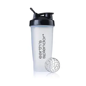 Earth's Splendor Portable Reusable Stainless Steel Sports Water Bottle - Secure Lid, Protein Shaker Bottles, Leak Proof Flask for Gym, Outdoor Activities