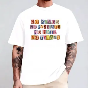 Ransom Note Style Anti-Hate Comfort Color Graphic Tee Ring-Spun Cotton Soft-Washed T-Shirt Trendy Tops Perfect Gift