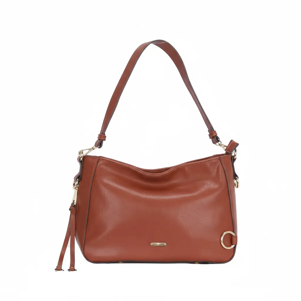 Elegant Solid Color Women's Crossbody Tote Bag – Classic Brown PU Leather, 2-in-1 Shoulder & Handheld, Large Capacity for Daily Commute Designer
