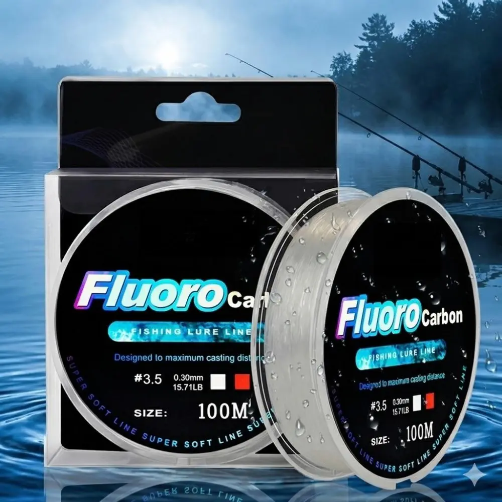 Carbon Fishing Leader Line Kit 100M, Fluorocarbon Coated Sinking Mainline, High Abrasion Resistance, 4.13-34.32LB Test, 11 Sizes for Freshwater Saltwater Carp Bass Fishing, Outdoor Fishing Accessories