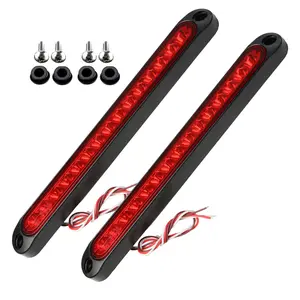 2 PCS New 12-24v 15led Tail Light, Rear Light for Semi Trailer Truck Pickup, Trailer Light Kit, Brake Stop Turn Signal Strip Lamp Band