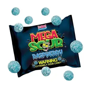 Barnetts - Mega Sour Candy Raspberry 104g - Trendy Sweet Bags - Traditionally Handmade Sweets - Sour Coating Lasts 20 Seconds - Candies for Party Bag, Gift Hamper, or Hamper Box