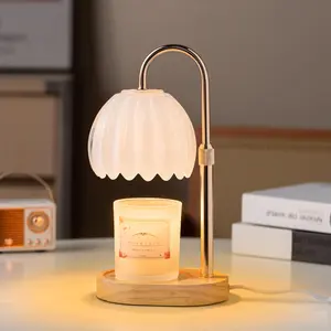 Candle Warmer Lamp with Timer Dimmer, for New Home,Valentine's Day, for,Wax Warmer Lamp for Jar Candles with 2 Bulbs(White)
