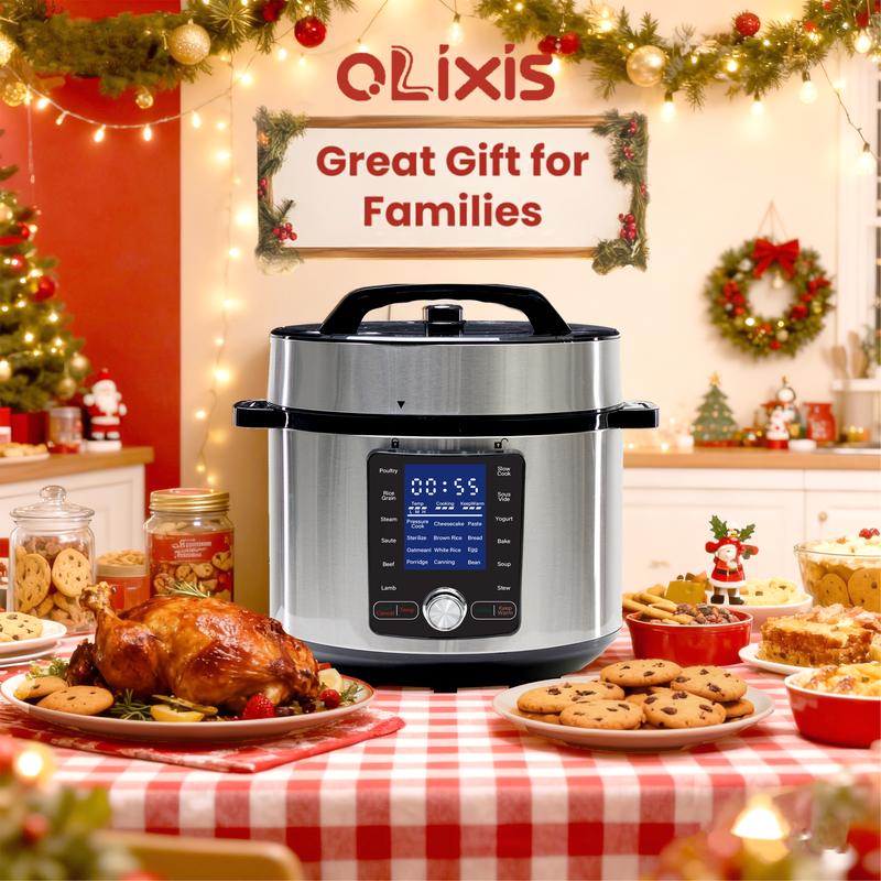 Electric Pressure Cooker 8Quart, 24 Functions in 1, Stainless Steel Pressure Cooker for Canning, Slowcook, Yogurt, Steam, Rice Grain, Soup, Bean, Poultry, Beef, Bake, Stew, Porridge