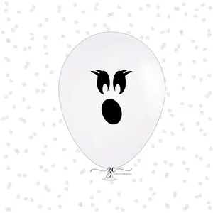 Ghost Face Halloween Balloons – White Latex Balloons