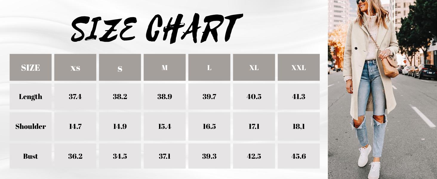 SCUSTY Women's Winter Notch Lapel Double Breasted Wool Blend Mid Long Pea Trench Coat with Two Side Pockets