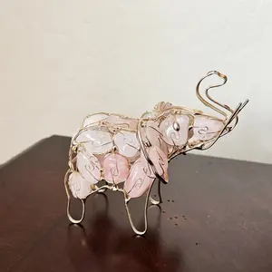 Natural stone Elephant Decor Ornaments Swing Figurine Decoration Figure