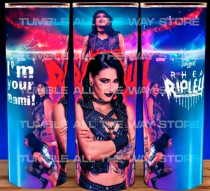 Rhea Ripley Wrestling I'm Your Mami Bad Girl Cup Mug Tumbler 20oz Stainless Steel Tumbler with Slide Closure Lid, Reusable Plastic Straw, Handmade Design - Drinkware