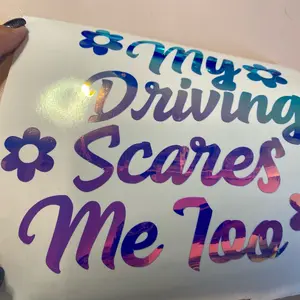 My driving scares me too car decal