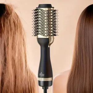 2 in 1 Hair Dryer Straightener, Multi-use Hair Dryer Brush with Aluminum Tube Comb Head, Lightweight Design Hot Air Comb for Home & Salon Use, Electric Curler, Curly Iron
