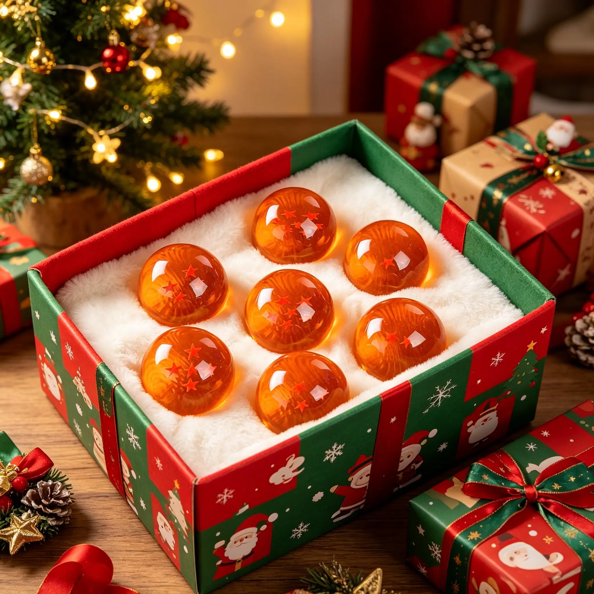 Christmas Special 7-Piece 76mm High Transparency Acrylic Crystal Star Ball Set with Premium Gift Box, Festive Holiday Home Decor Collectibles, Anime Themed Gift for Collectors, Ideal Christmas Present for Anime Fans, Kids, Adults & Hobbyists statue