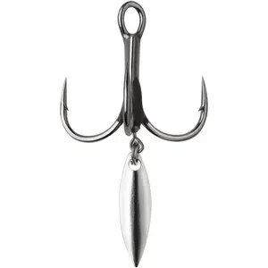 VMC Bladed Hybrid Treble Short Fishing Hook 2-Pack - Black Nickel