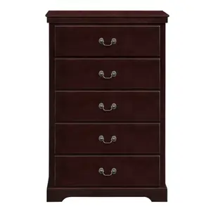 Classic Traditional 1pc Chest of 5 Drawers Cherry Finish Bedroom Furniture Wooden