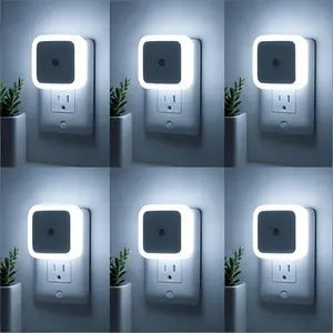 6 Pack LED Night Light Plug-in , Dusk to Dawn Sensor , Energy Saving Night Lights for Bedroom Hallway Bathroom