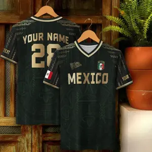 Custom Name Mexico Soccer Jersey, Personalized Mexican Aztec Jersey, Customized Mexico Soccer Shirts For Men & Kid, Soccer Jerseys For Team, The Big Tournament 2026 Inspired