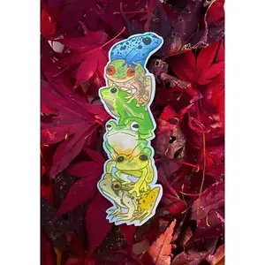 Colorful Frogs Original Bookmark