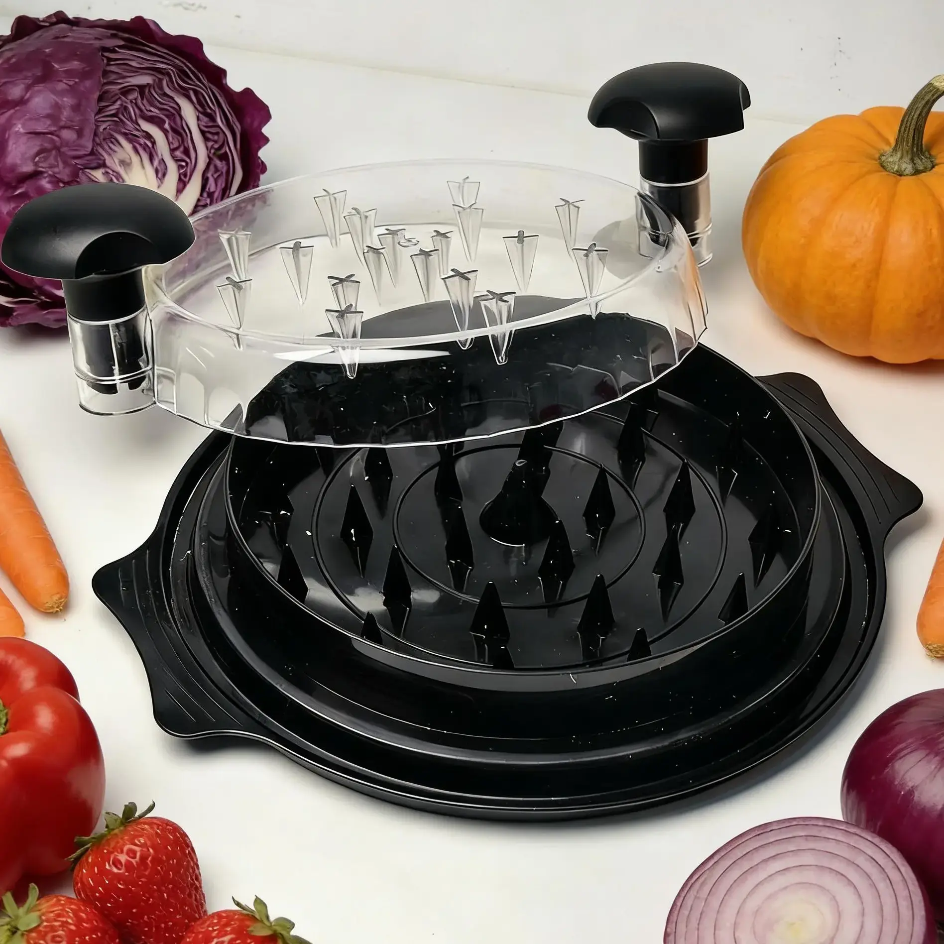 Chicken Shredder Tool Twist Large Chicken Breast Shredder with Brush&Fork, Visible Meat Shredder Machine, Strong Anti-Slip Strip, Ergonomic Handle, BPA Free, Suitable for Pork Beef Chicken