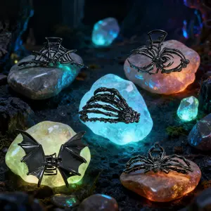 Gothic Metal Hair Clips for Women Girls 5PCS Spider Web Bat Skeleton Hands Unique Styling Accessories for Thick Thin Hair Halloween Decorations