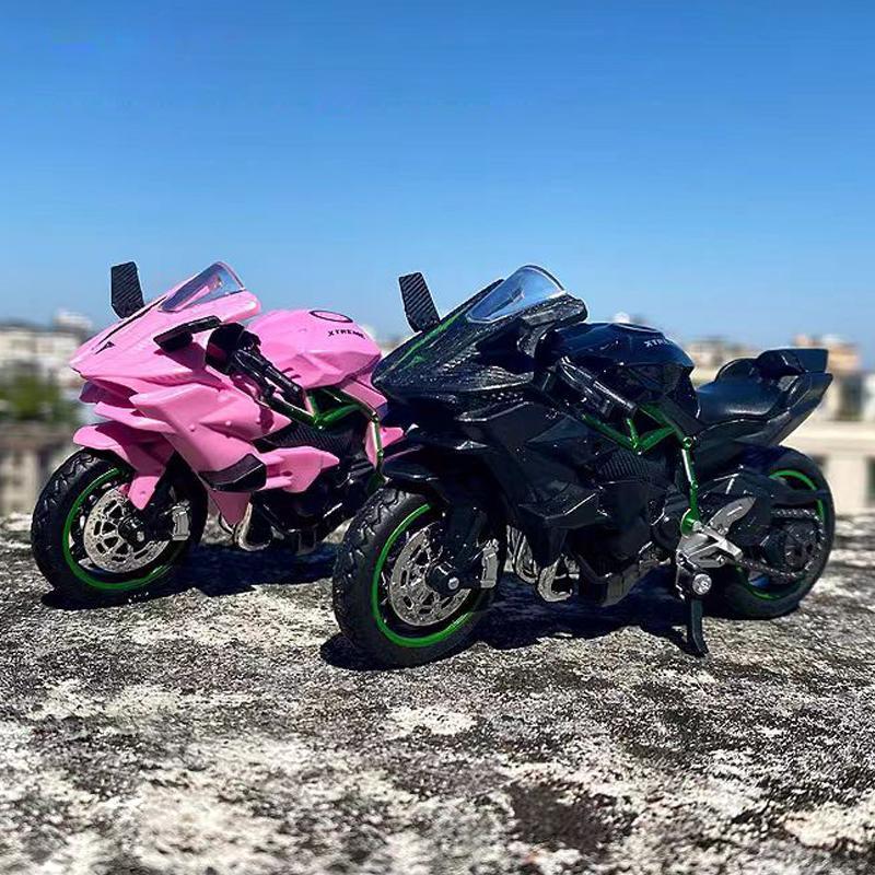 1:18 Ninja hx816 H2R Diecast Motorcycle Model Workable Shork-Absorber Toy For Children Gifts Toy Decoration