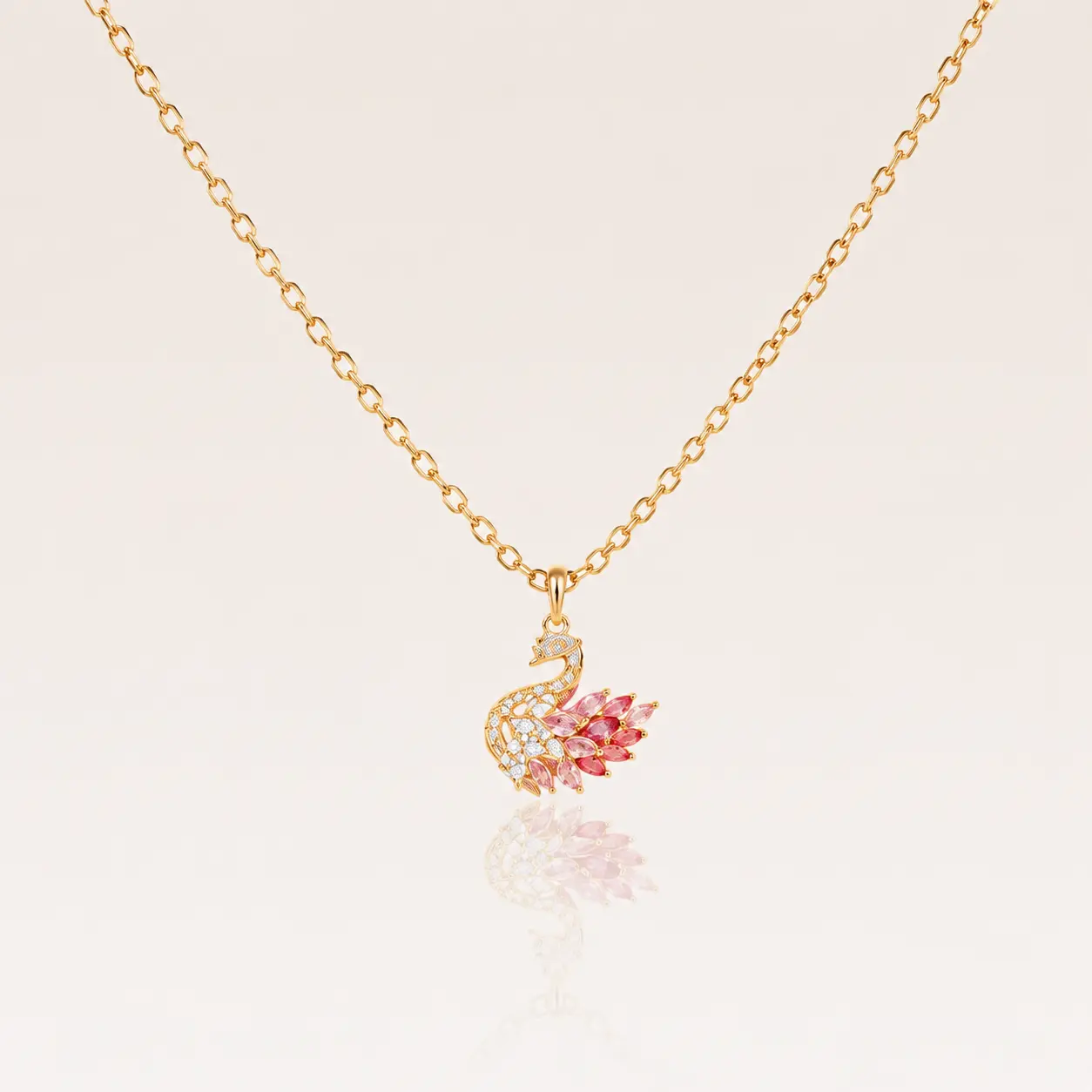 Gold Tone Swan Pendant Necklace for Women, Elegant Animal Design Chain Jewelry, Stylish Fashion Accessory for Daily Wear, Casual Outfits, Date Style, Party Looks and Gift Ideas