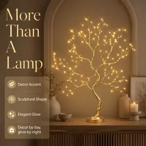 Room Decor, 20" 108 LED Tabletop Bonsai Tree Light, DIY Artificial Tree Lamp, Battery/USB Operated, Aesthetic Lamps for Living Room Bedroom Christmas Home Gifts House Decor (Warm White)