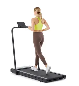 Portable Folding Treadmill, Foldable Compact Treadmill for Home Office, Walking Running Treadmill with LED Display for Exercise, Black