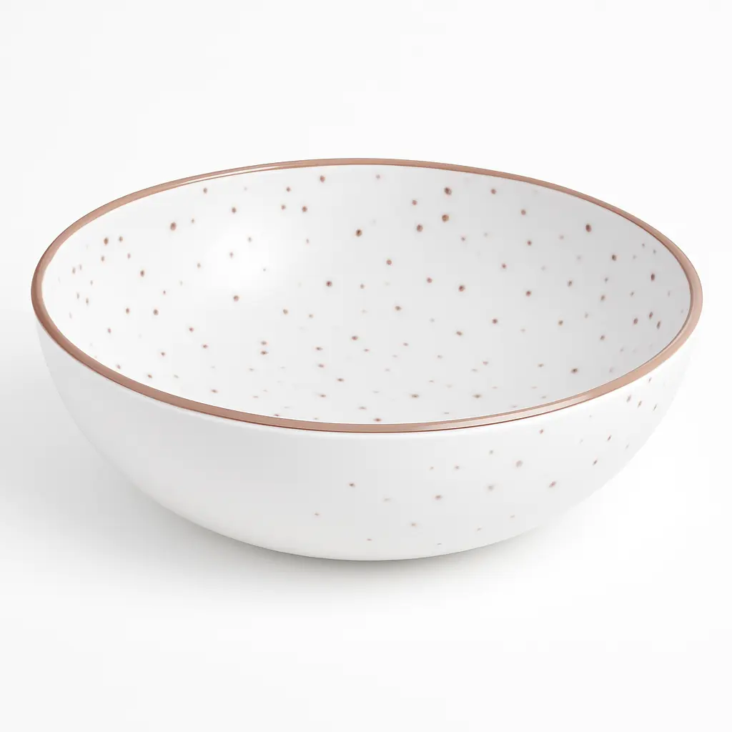 Elegant Rose Gold Melamine Bowl - 6.3" Premium Serving Dish