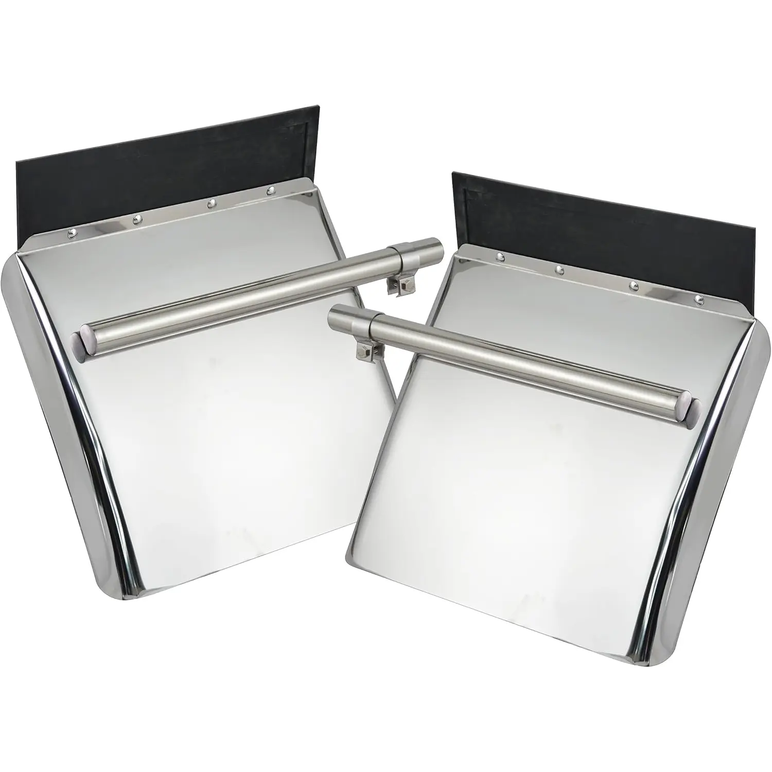 Stainless Steel Quarter Fenders for Semi Trucks, 24" x 24" Semi Truck Fenders with Tube Bracket and Mounting Hardware, 1 Pair Right & Left Quarter Fender Set, Fit for Semi Trucks