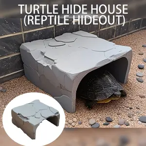 Turtle Hideout, Rock Style Reptile Shelter, Hollow Crawling Hole for Tortoises, Lizards, Snakes, Gecko, Aquarium Decor, Pet Gift