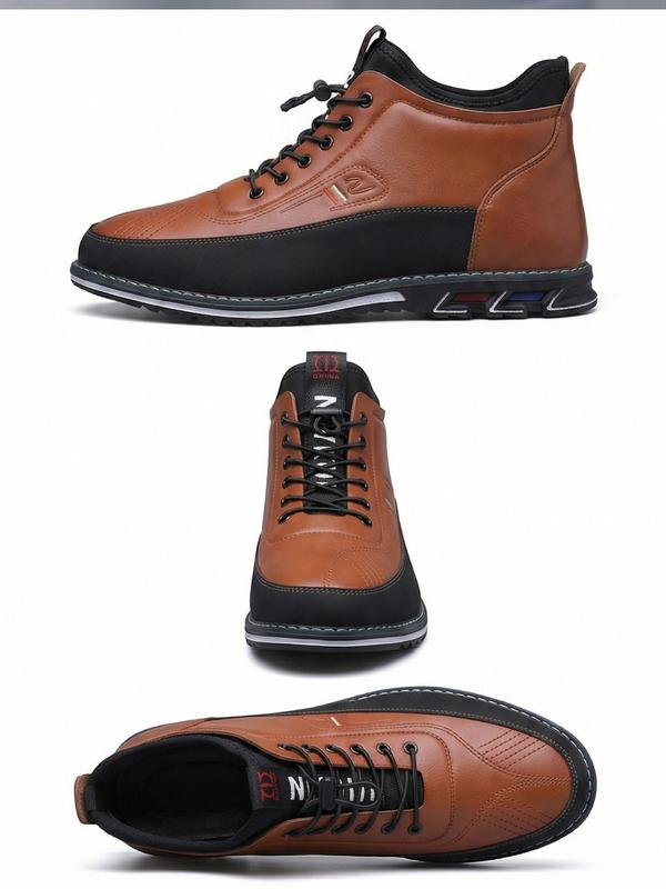 New Men's All-Season Casual Sports Leather Shoes - Durable Men's Casual Shoes - Made of durable materials, mid-top design, elegant and stylish, closed toe, suitable for business casual and formal occasions.