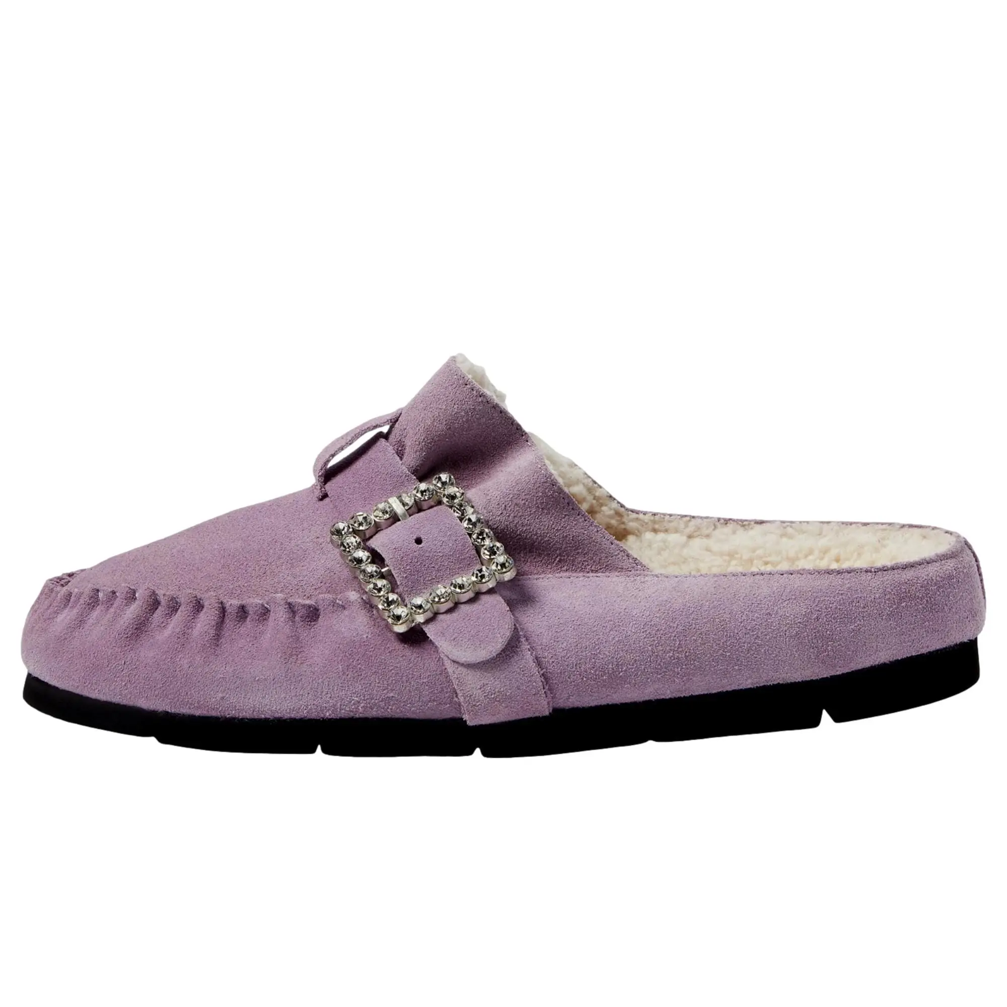 Free People Shearling After Riding Mule Lavender Suede  OB1770788-5501 Women's