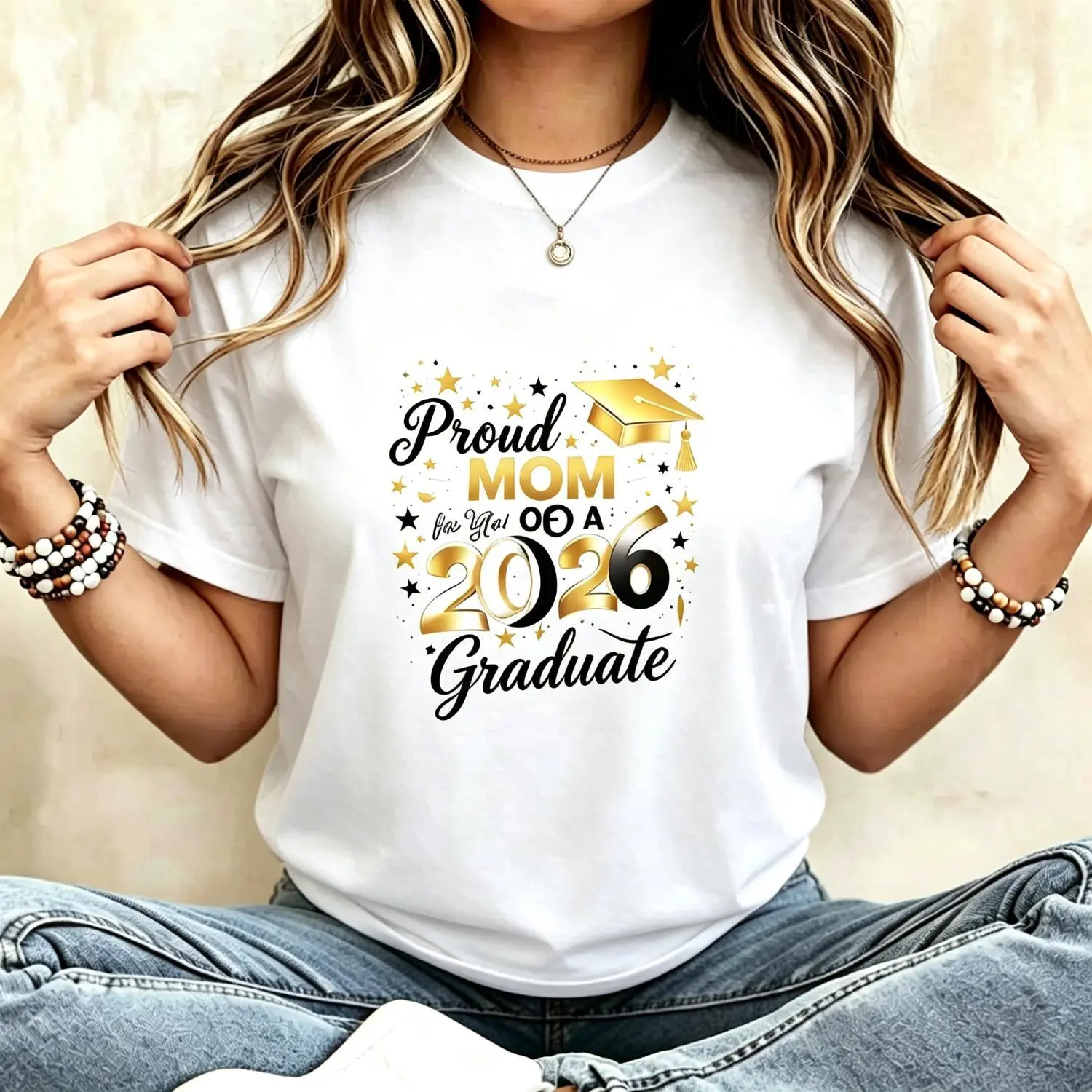 Celebrate the 2026 Graduate With a Custom Cotton T-shirt for Moms During Graduation Festivities