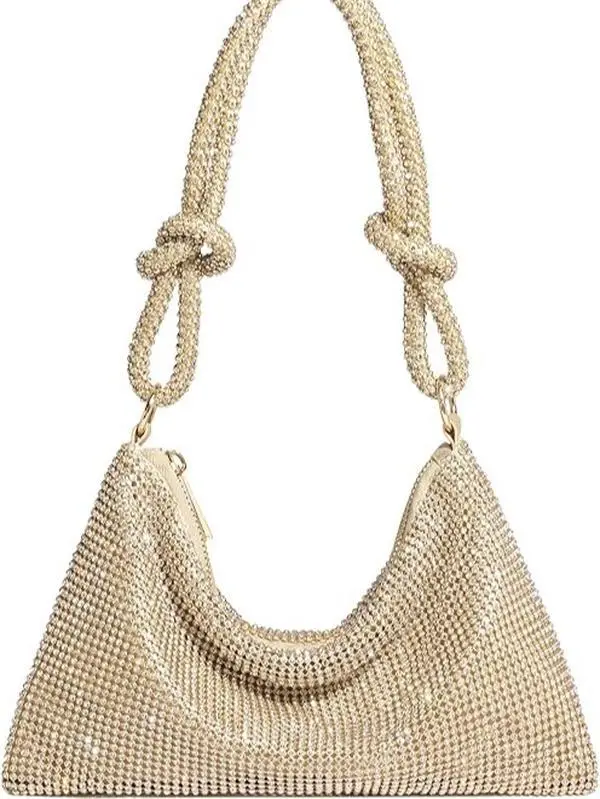 【NewYear2026】Rhinestone Purse for Women Evening Bag Glitter Sparkly Mini Handbags Beads Bag