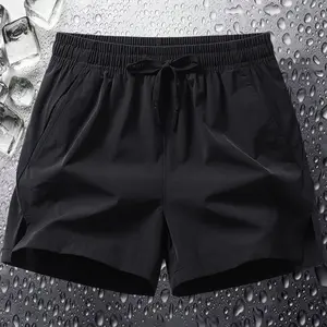 Men's Solid Color Shorts, Lightweight Breathable Summer Elastic Waist Shorts with Side Pockets, Comfy Basic Stretchy Casual Bottoms for Daily Wear, Outdoor, Gym, Running & Workout