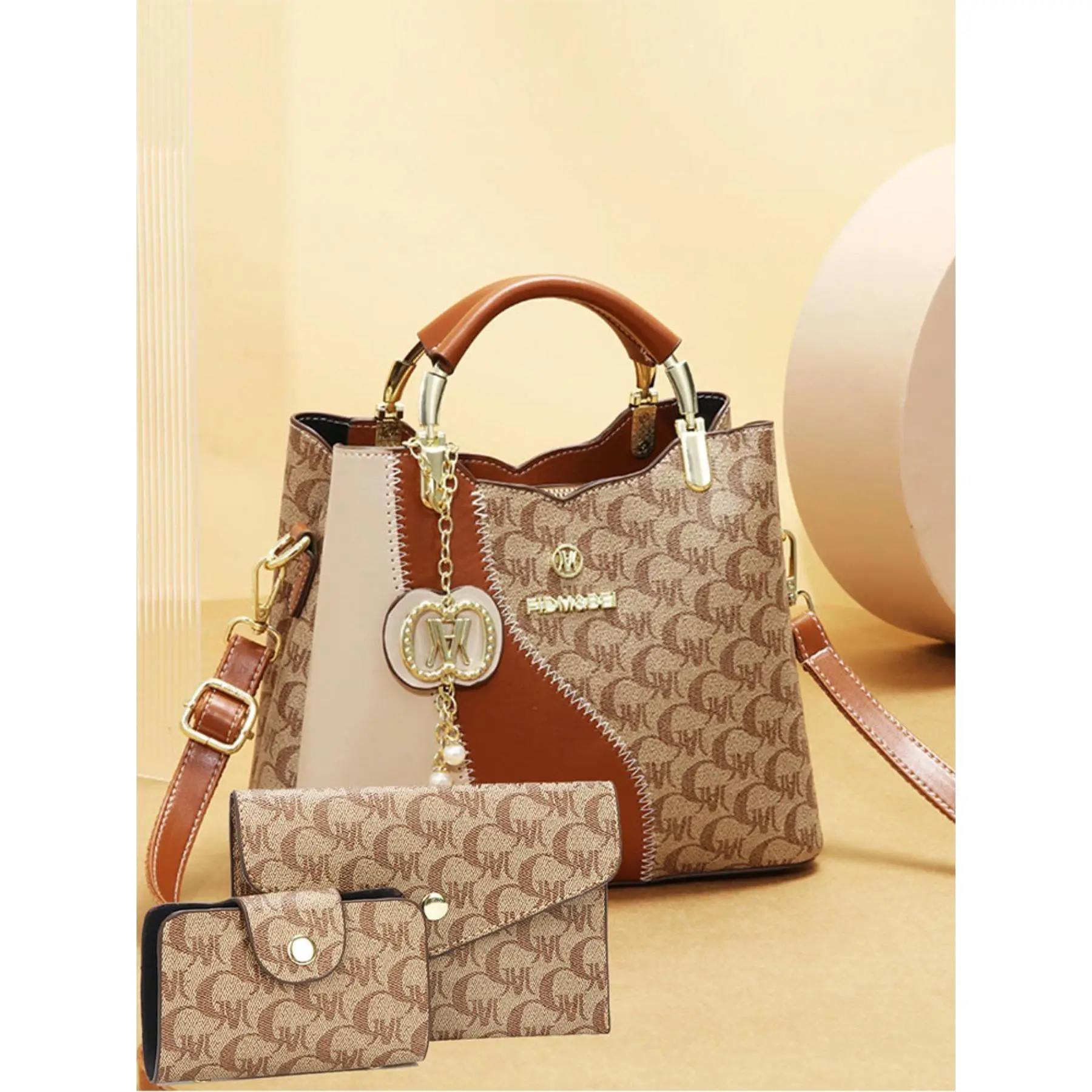 Women's Fashionable All Over Letters Print Handbag & Wallet, Mother's Day Gifts,  Bags for Women, Casual Versatile Shoulder Bag & Wallet, Trendy High-quality Daily Commuting Bag Set Everyday Designer Bags, Purse Backpack Combo