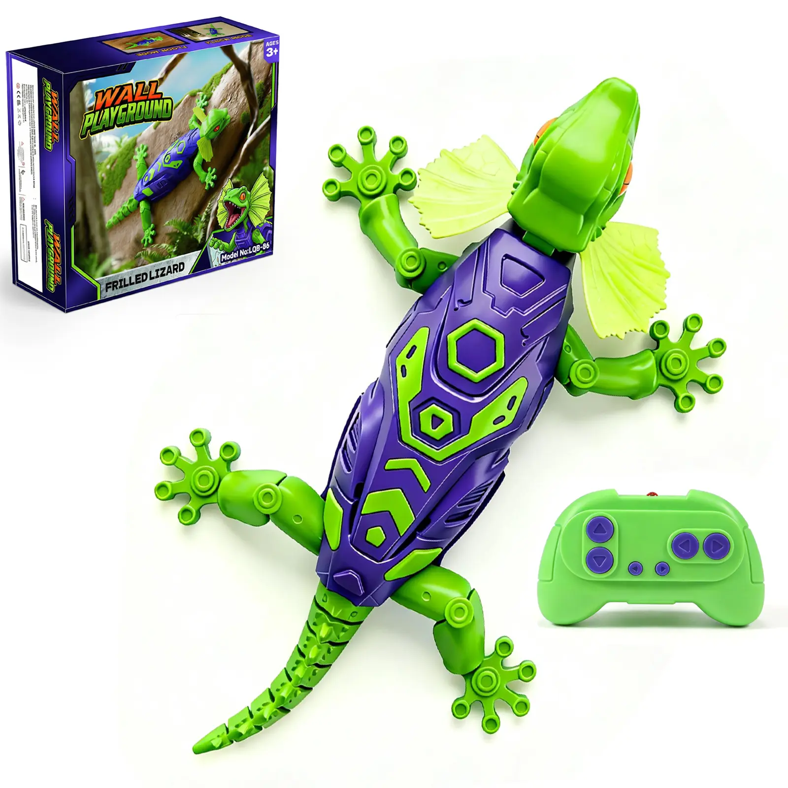 Remote Control Wall Climbing Gecko: Gravity Defying RC Lizard Toy for Kids - Type-C Rechargeable, 30-Min Playtime Realistic S-Shaped Walking Prank Animal for Boys Age 4-12 Birthday Gift (Purple)