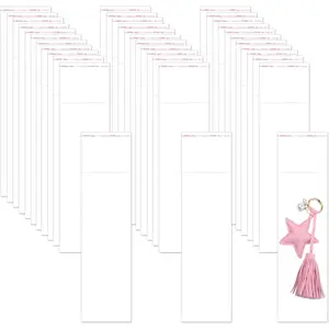 2"x6" Long Cellophane Bags 100 count Clear Self Adhesive Cello Baggies 2mil Skinny Self Stick Glassine Bags for Candy Crafts Bracelet Oil Pastel Disposable Tableware Watch Hairpin Key Chain