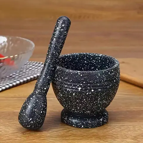 1 Set Sleek Plastic PP Grinder-Pestle with Bowl, Unisex Multi-Functional Kitchenware for Any Kitchen Cooking & Meal Prep, Grind/Crush Grains & Spices, Durable Easy-to-Use Home Supplies & Party Gifts (Spices Containers Included)