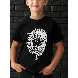 Print Boys T-Shirt - Summer Casual Tee, Boys Shirts, Boys T Shirts, Boys T Shirts, Boys Halloween Shirt, Christmas T Shirts For Boys, Boys Christmas Shirt, Boys Shirts, Halloween Boys Tee