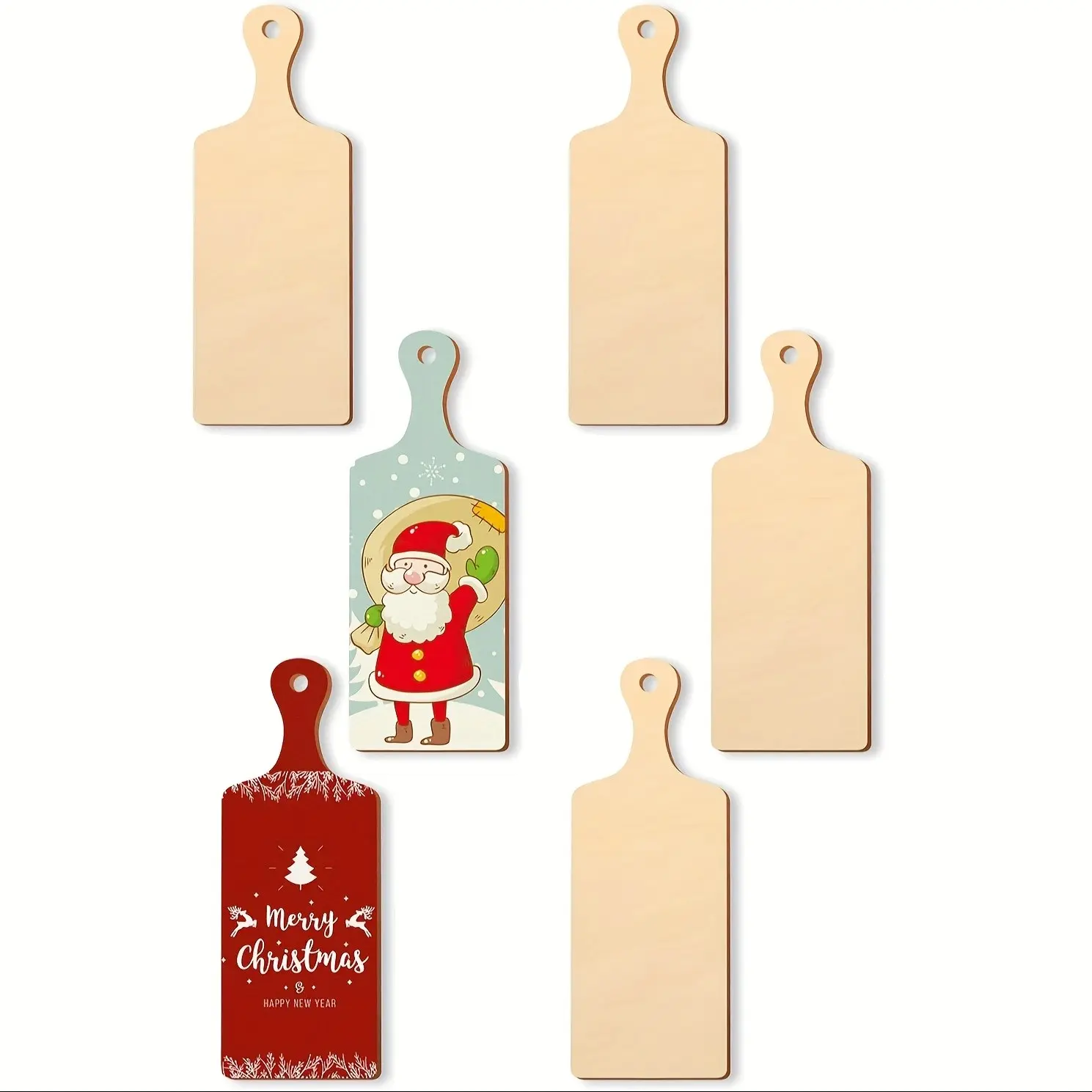 6/10/12/24pcs, Wooden Crafts with Handle, Blank Wood Board Painting Board
