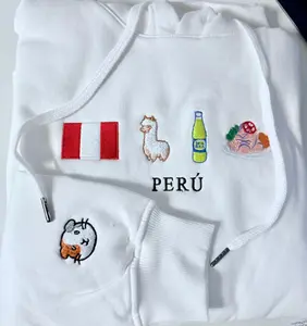 Peruvian Festive Embroidered Hoodies - Flag, Llama, Inka Kola, and Ceviche