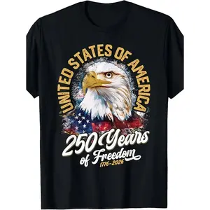 Celebrate 250 Years of American Freedom with an Independence Day Eagle T-Shirt Featuring a Vintage Graphic Design, US Flag Motif and patriotic Elements for Men to Commemorate the 1776 to 2026 Anniversary